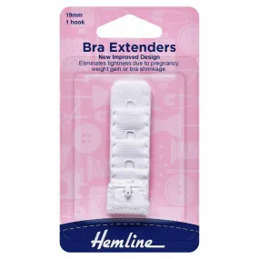 Hemline Bra Back Extender - White 19mm