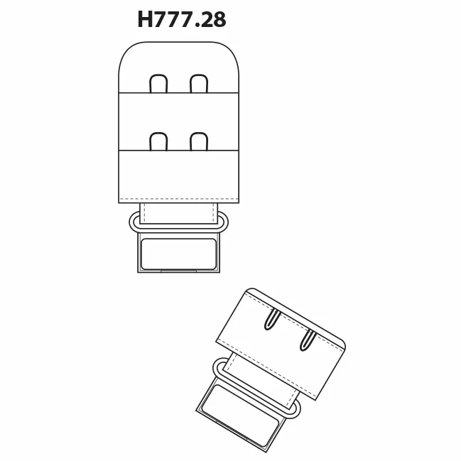Hemline Magnetic Bra Back Extender - White 28mm