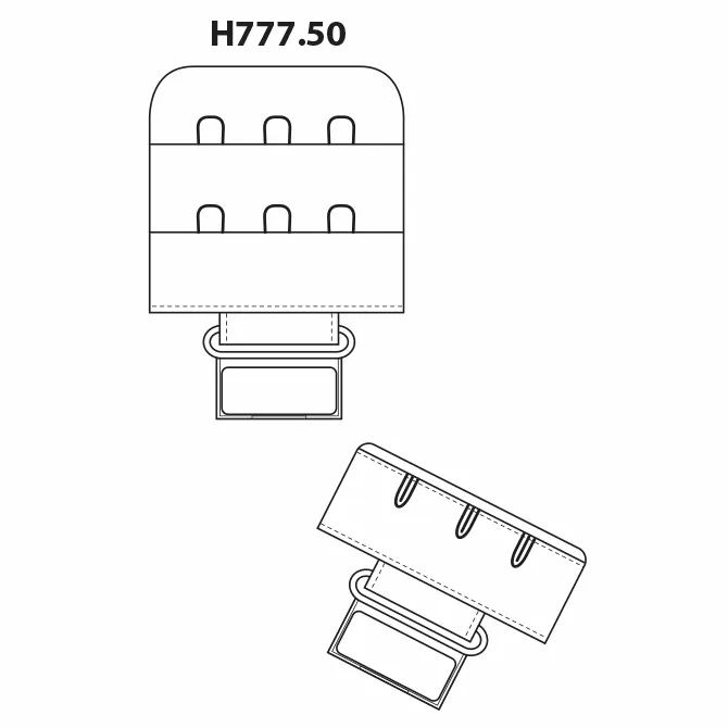Hemline Magnetic Bra Back Extender - White 50mm