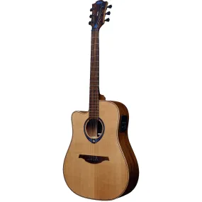 Lag Guitars TLHV15DCE Tramontane HyVibe 15 Cutaway Left-Handed Acoustic Electric Guitar w/ Bluetooth - Natural