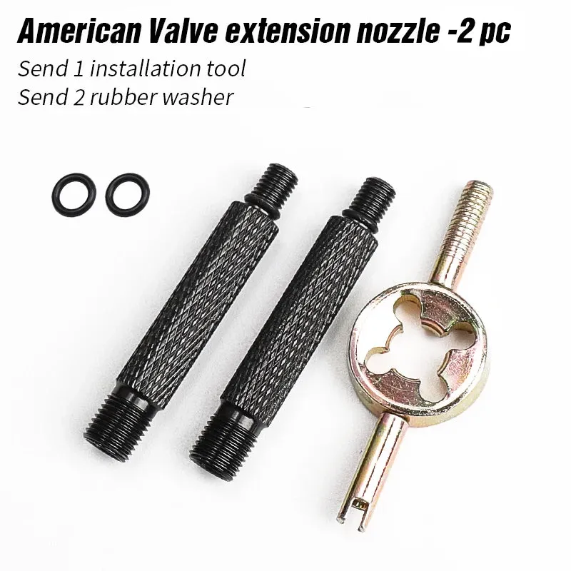 Lebycle Bike American Valve Extender 40mm Clincher Tire Removable Valve Inner Tube Extension Valve Adapter With Core Tool