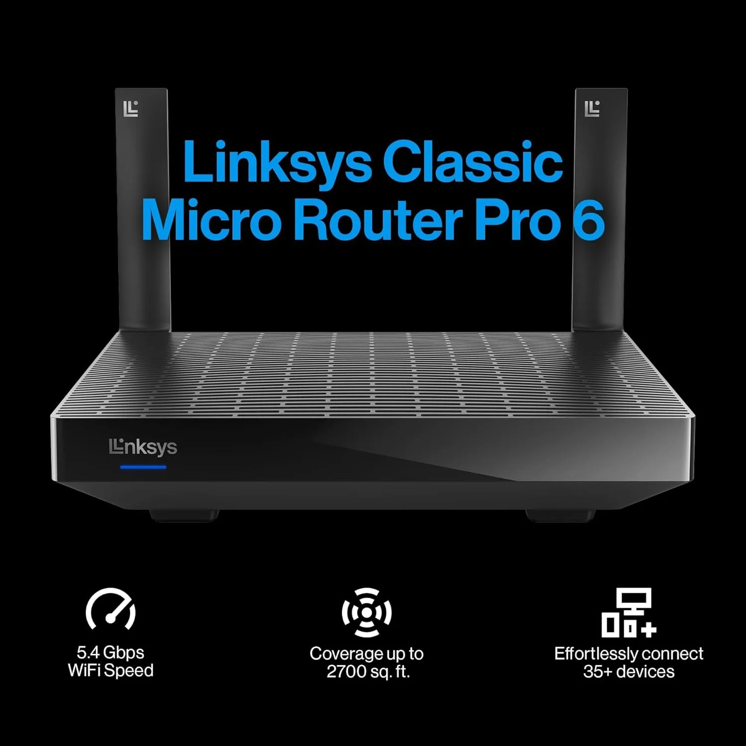 Linksys Classic Micro Router Pro 6 Dual Band AX5400 Mesh WiFi 6 Router LN3121 (3 years)