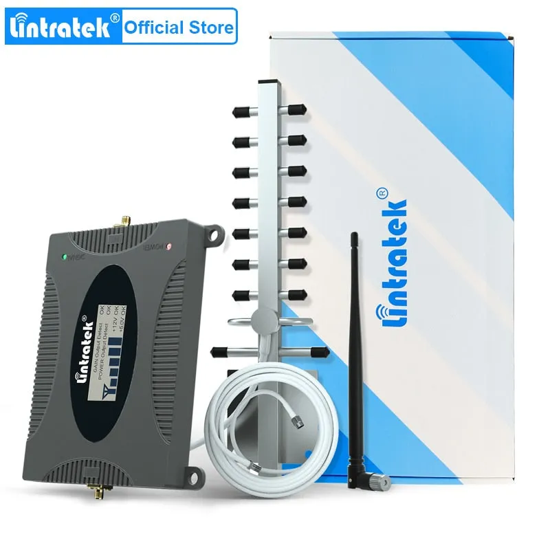Lintratek 3G Mobile Cell Phones Signal Repeater Booster Amplifier UMTS 2100MHz (Band 1) Yagi Antenna Set for 3G Voice and Data -