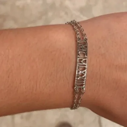 MCMLXXII (1972) Silver Bar Bracelet