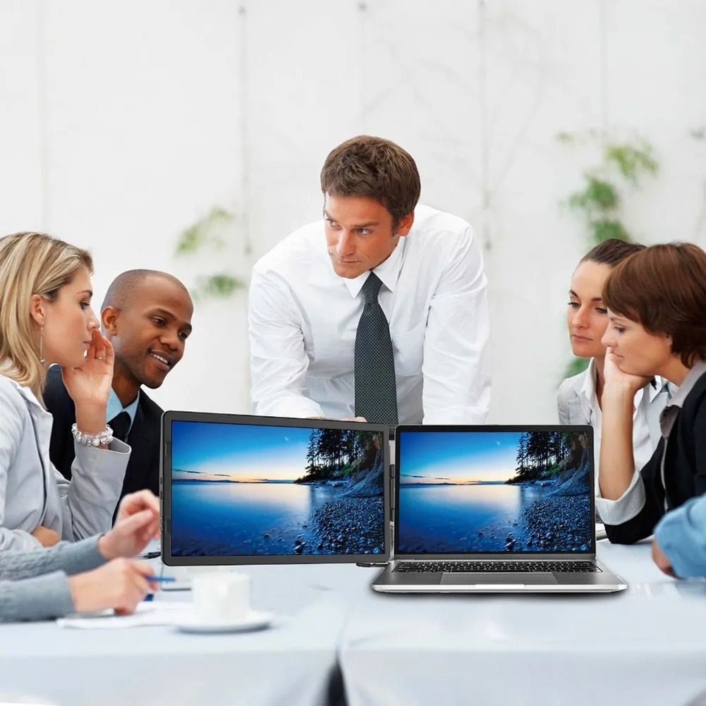 Monitor Extender Laptop - 14.1/11.6 Inch Portable Display Monitor FHD 1920X1080-Compatible for Mini Laptop/ PC/Phone