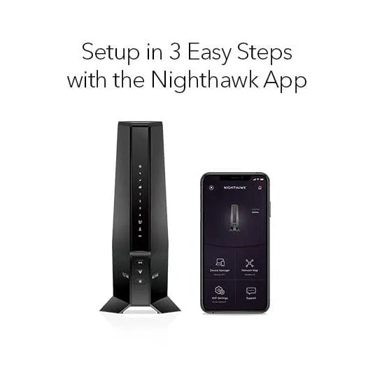 NETGEAR Nighthawk DOCSIS AX2700 3.1 2.7Gbps Two-in-One Cable Modem Router (CAX30-100NAS) (Refurbished)