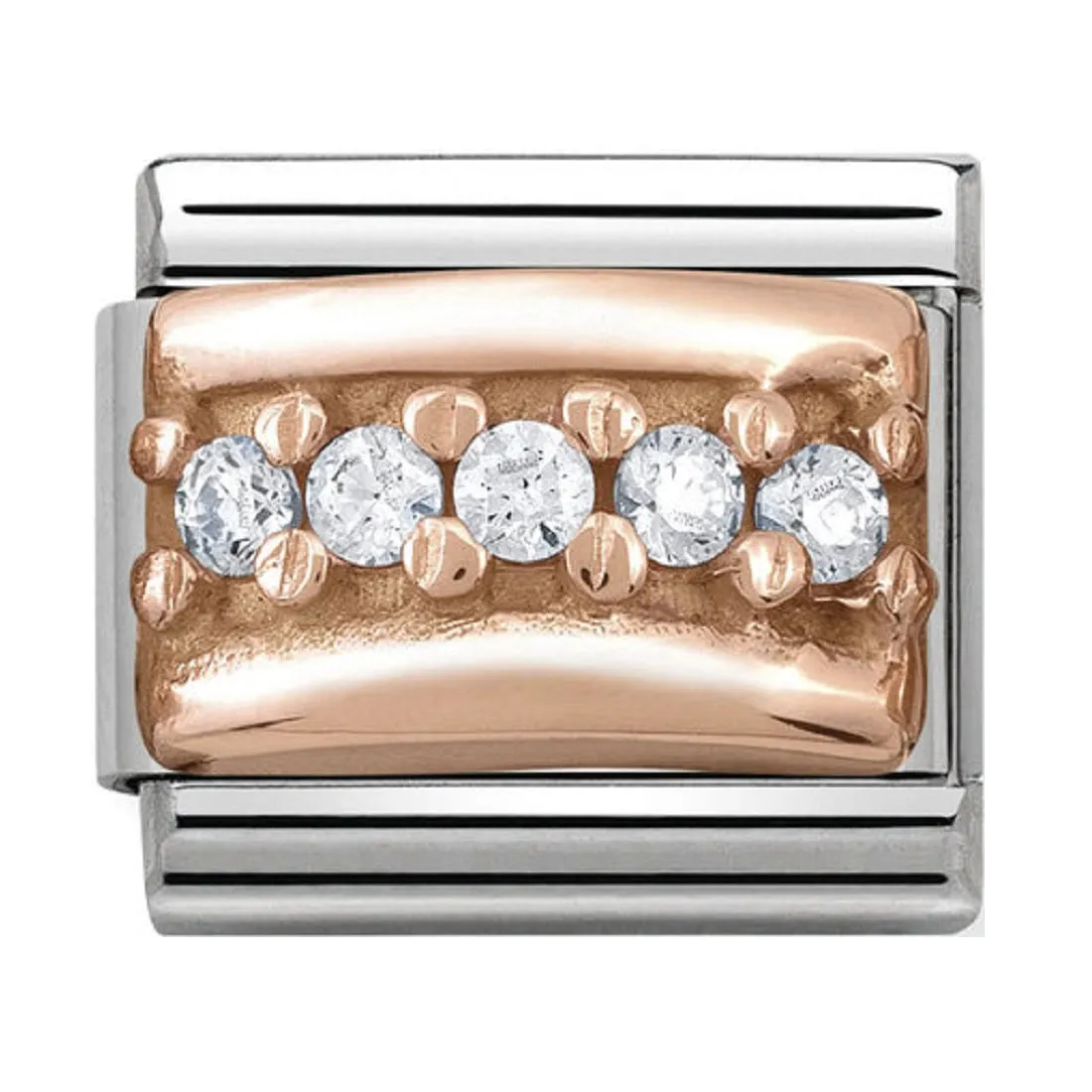 NOMINATION Charm Rose Gold with White CZ Bridge