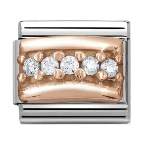 NOMINATION Charm Rose Gold with White CZ Bridge