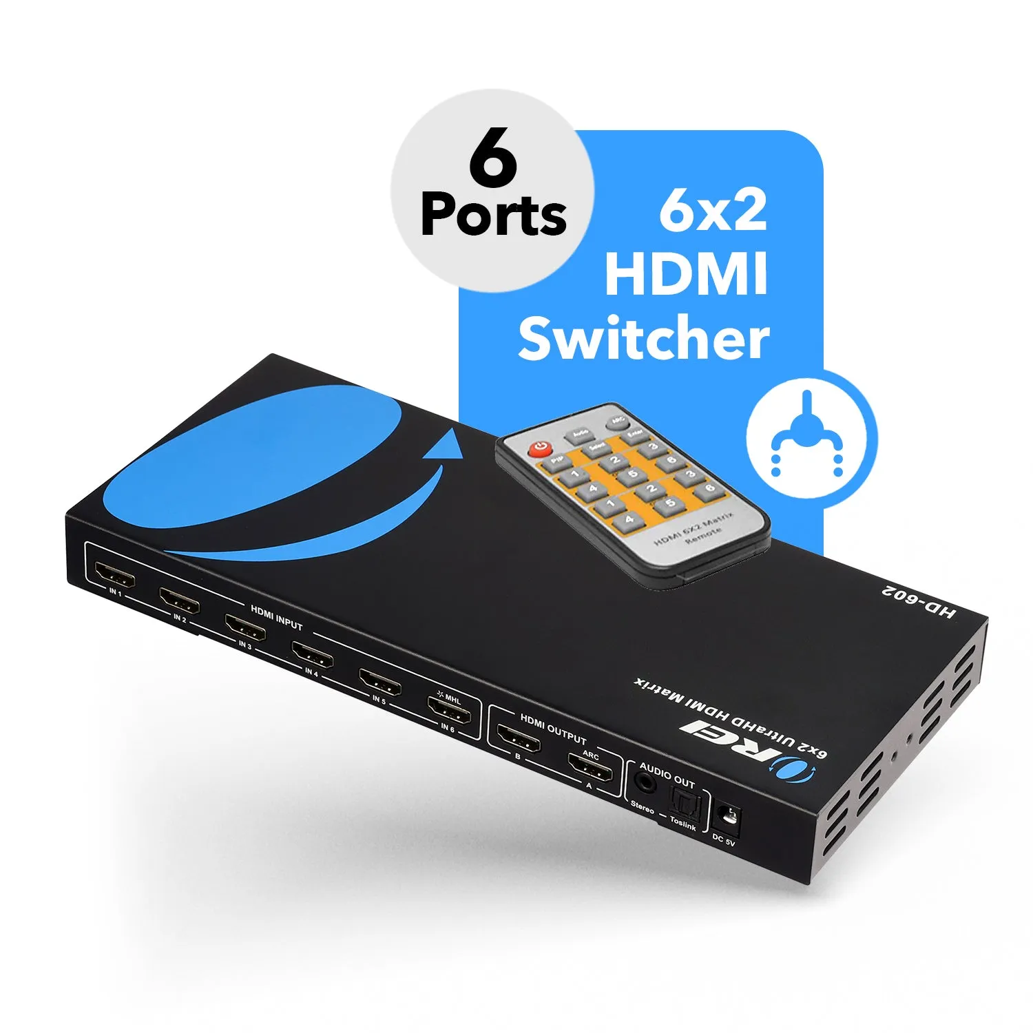 OREI HD-602: Ultra HD 6x2 HDMI Matrix Switch and Splitter