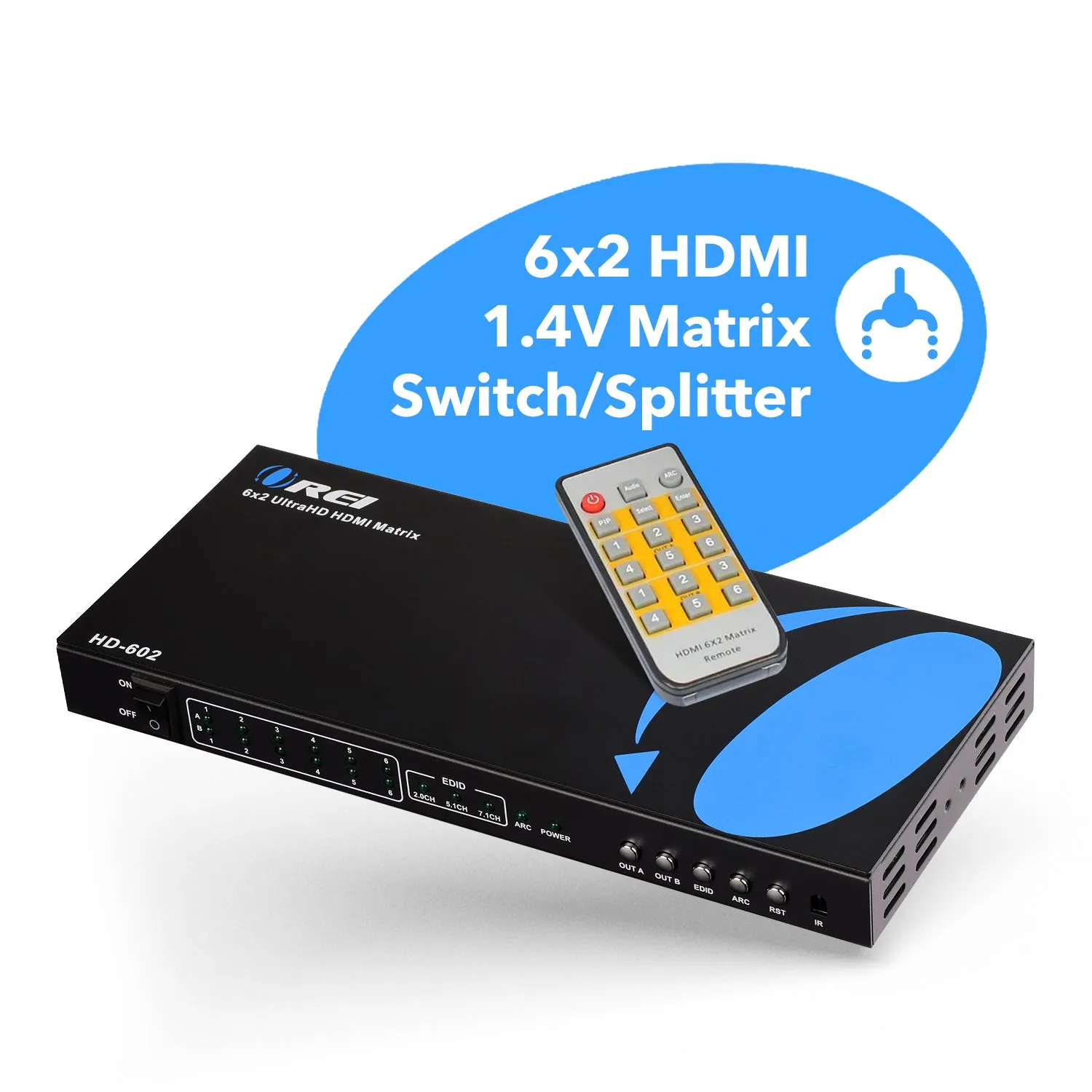 OREI HD-602: Ultra HD 6x2 HDMI Matrix Switch and Splitter