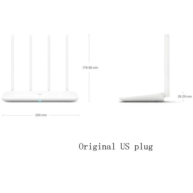 Original Xiaomi Router 4  Wifi Repeater 2.4G 5GHz 1167Mbps Fiber-optic Full Gigabit Smart Router 128MB MiNet Fast Mi APP Connect