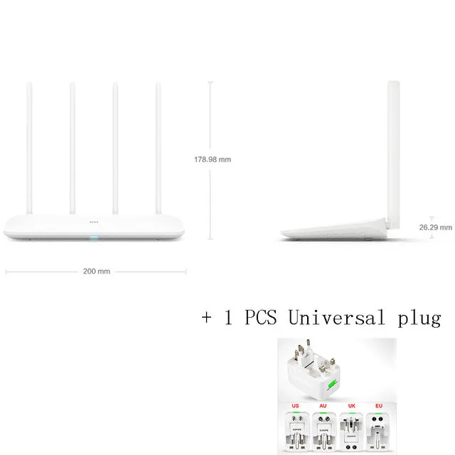 Original Xiaomi Router 4  Wifi Repeater 2.4G 5GHz 1167Mbps Fiber-optic Full Gigabit Smart Router 128MB MiNet Fast Mi APP Connect