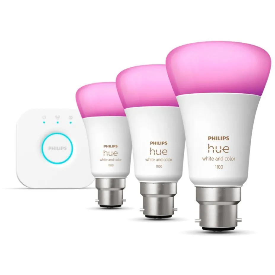Philips Hue B22 A60 Colour Bluetooth Starter Kit [2022]