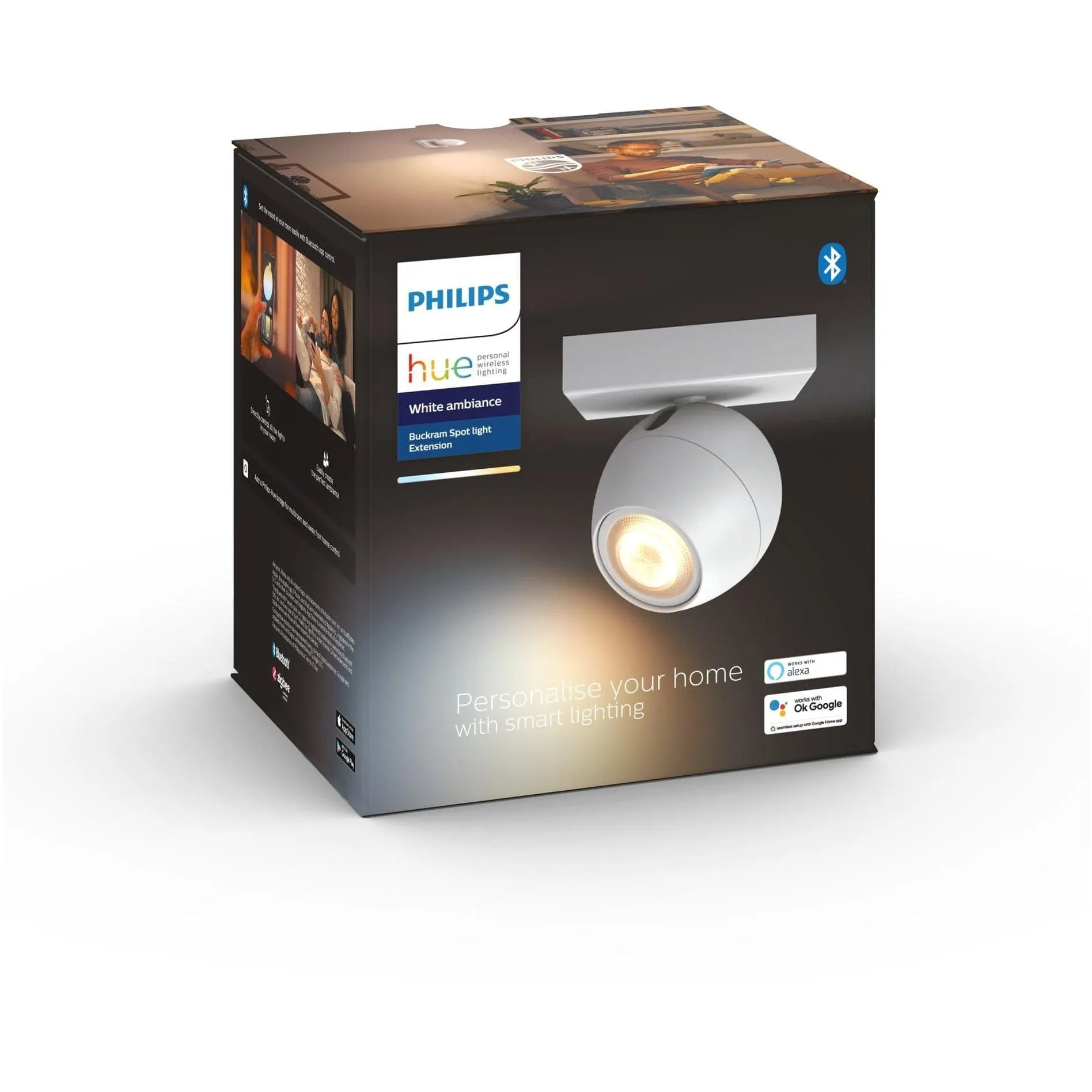 Philips Hue Buckram (1er-Spot, Weiss)