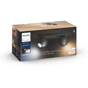 Philips Hue Buckram mit Dimmschalter (2er-Spot, Schwarz)