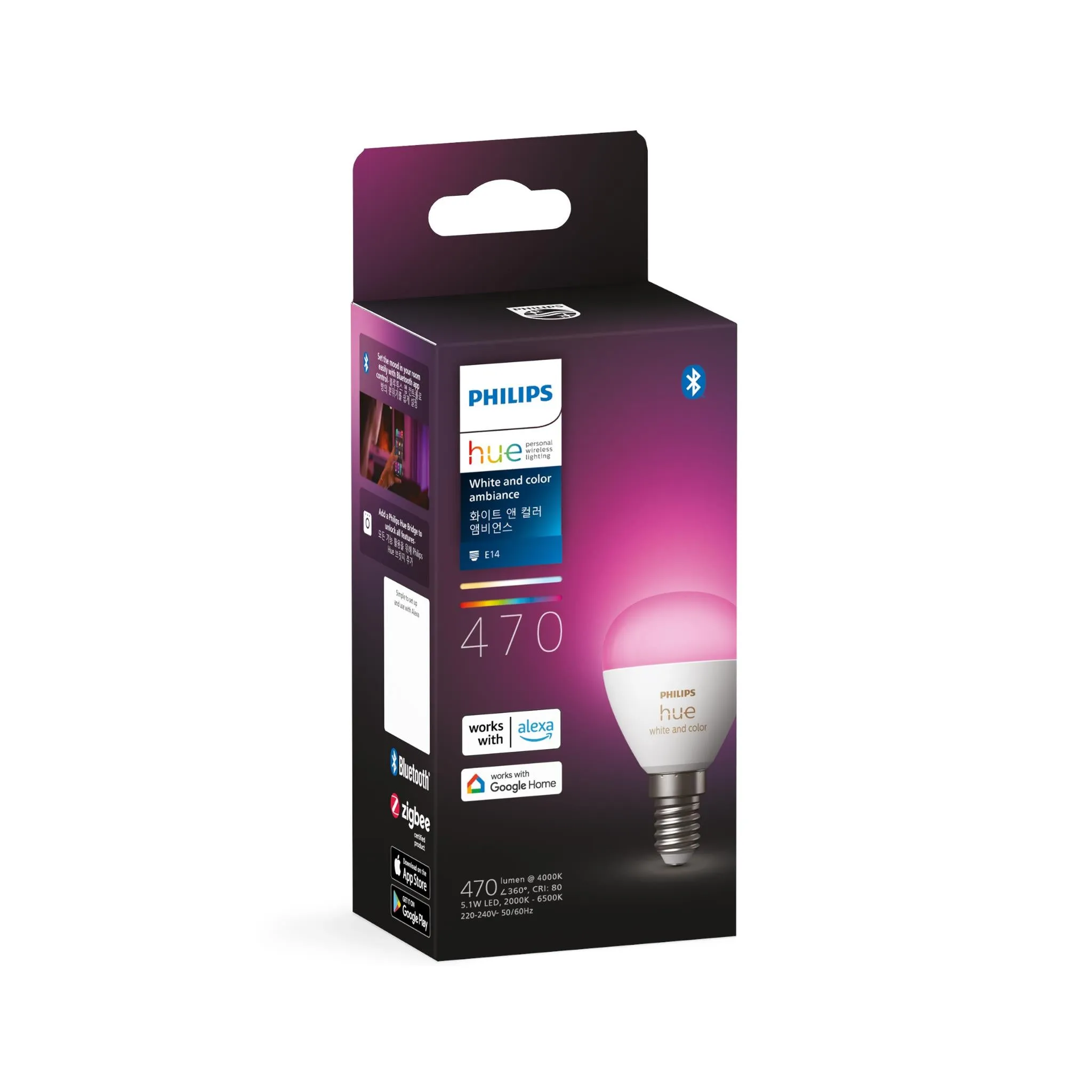 Philips Hue Colour Ambience Luster E14 Bluetooth Crown Bulb