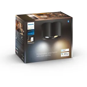 Philips Hue Pillar mit Dimmschalter (2er-Spot, Schwarz)