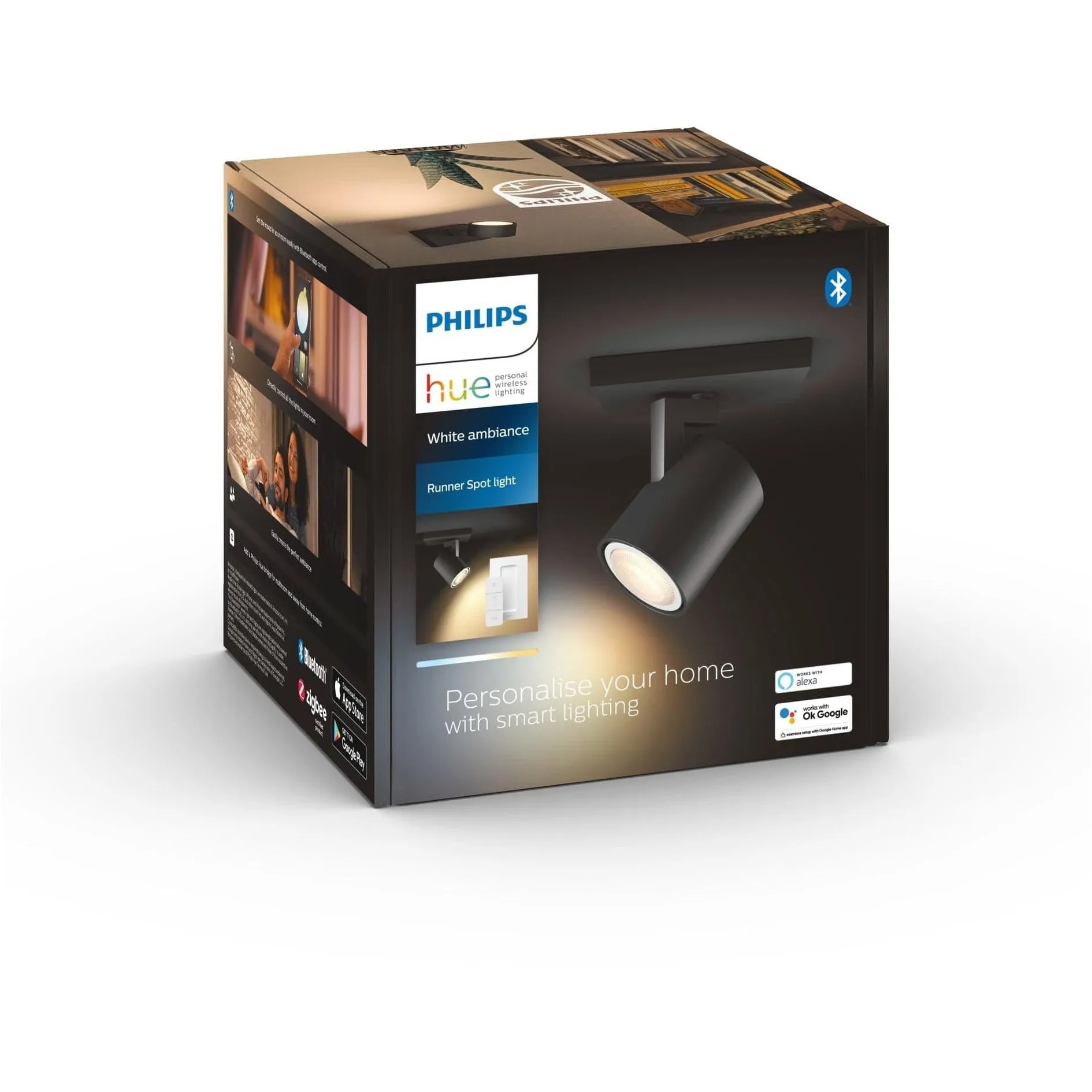 Philips Hue Runner mit Dimmschalter (1er-Spot, Schwarz)