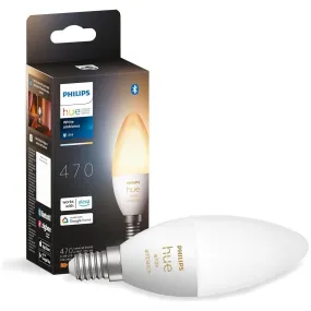 Philips Hue White Ambiance Smart Light Bulb [E14 Small Edison Screw] with Bluetooth. Works with Alexa, Google Assistant and Apple Homekit