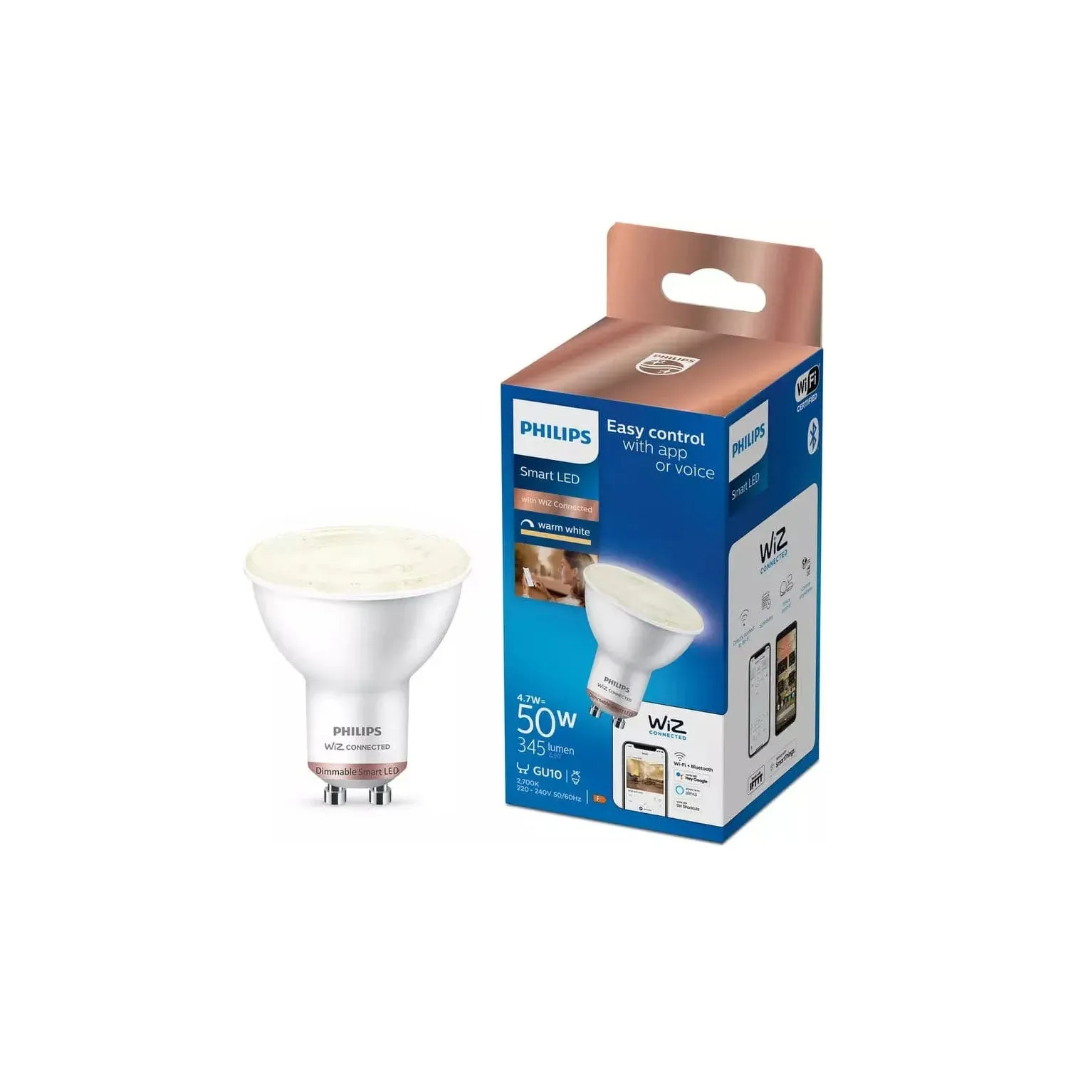 Philips WiZ GU10 White Smart LED Wi-Fi Bulb