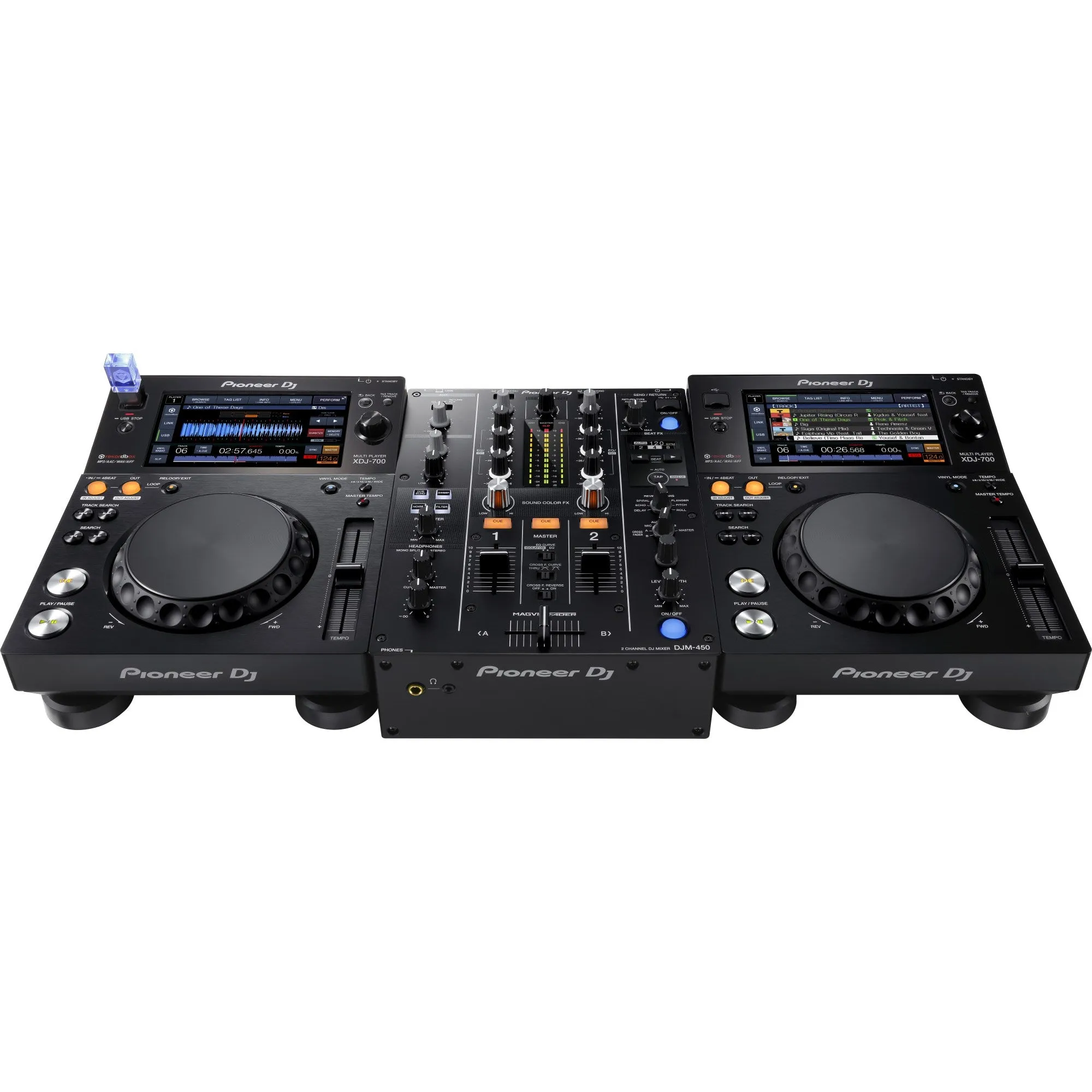 Pioneer DJ DJM-450 2-Channel DJ Mixer with Beat FX, Professional DJ Equipment Audio Interface Switcher