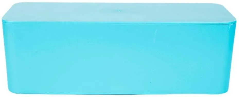 Plastic Cable Storage Socket Wire Box Management for Home Office 12.6x 6.3x 5.1 inches, Blue