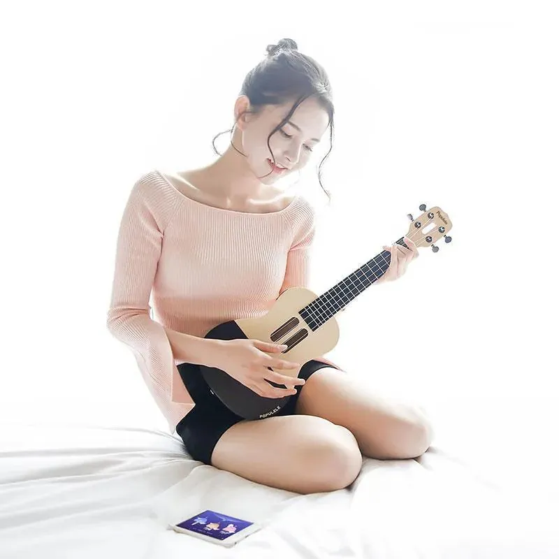 Populele U1 23in Concert Size 4 String Smart Ukulele with APP Controlled LED Light Bluetooth