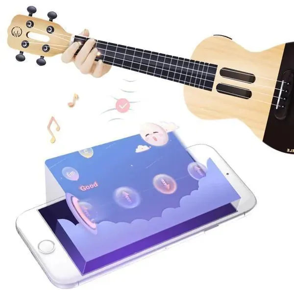 Populele U1 23in Concert Size 4 String Smart Ukulele with APP Controlled LED Light Bluetooth
