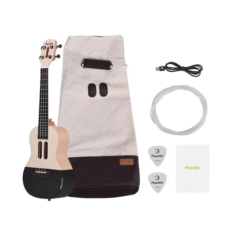 Populele U1 23in Concert Size 4 String Smart Ukulele with APP Controlled LED Light Bluetooth