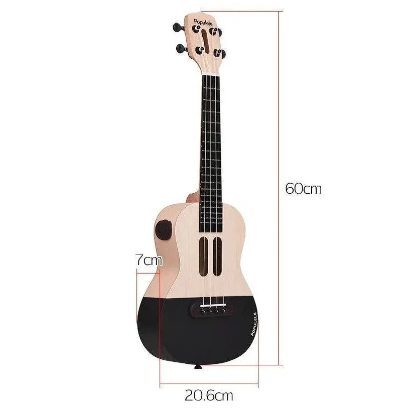 Populele U1 23in Concert Size 4 String Smart Ukulele with APP Controlled LED Light Bluetooth