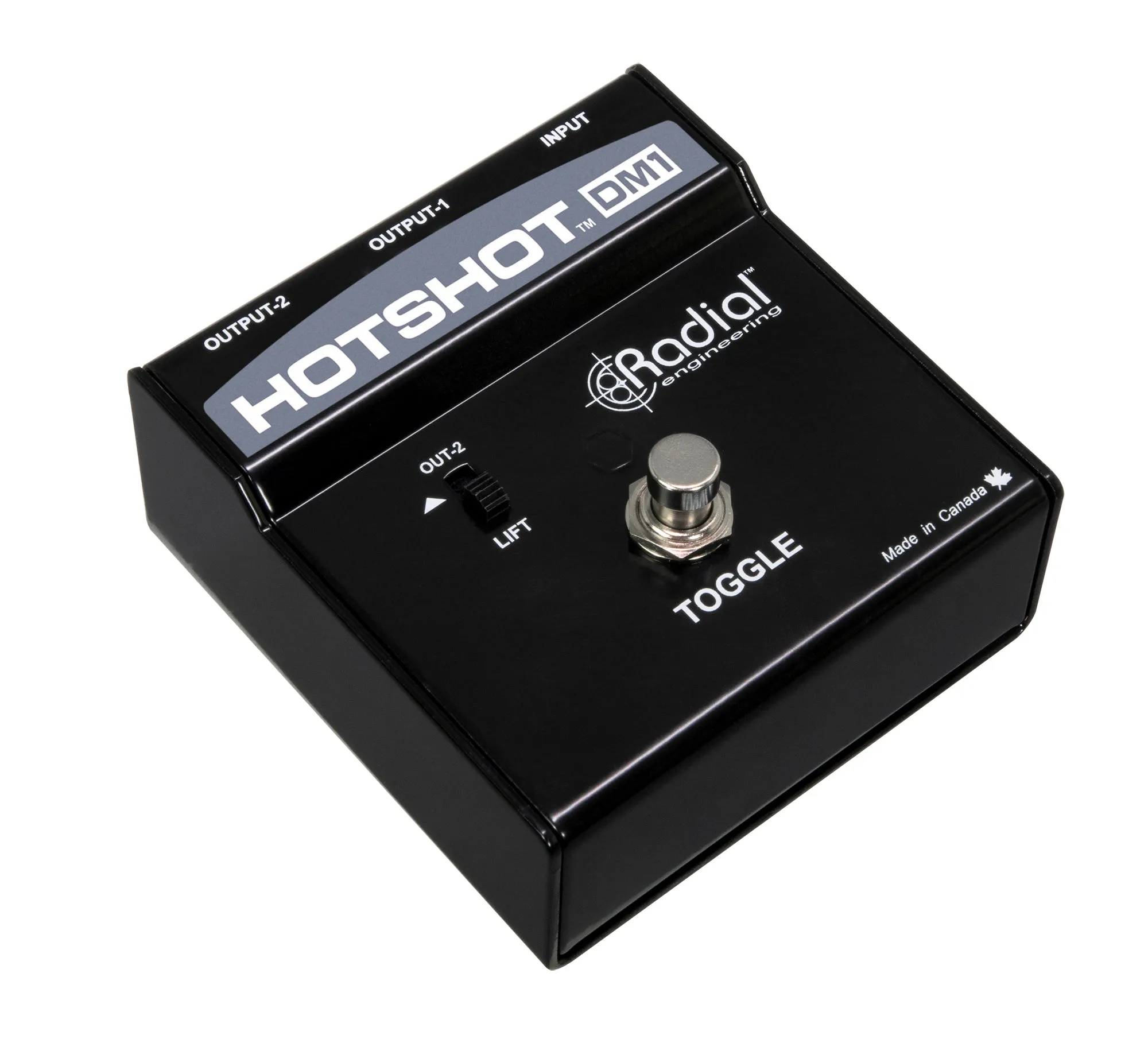 Radial HotShot DM-1 dynamic microphone switcher with a momentary toggle footswitch