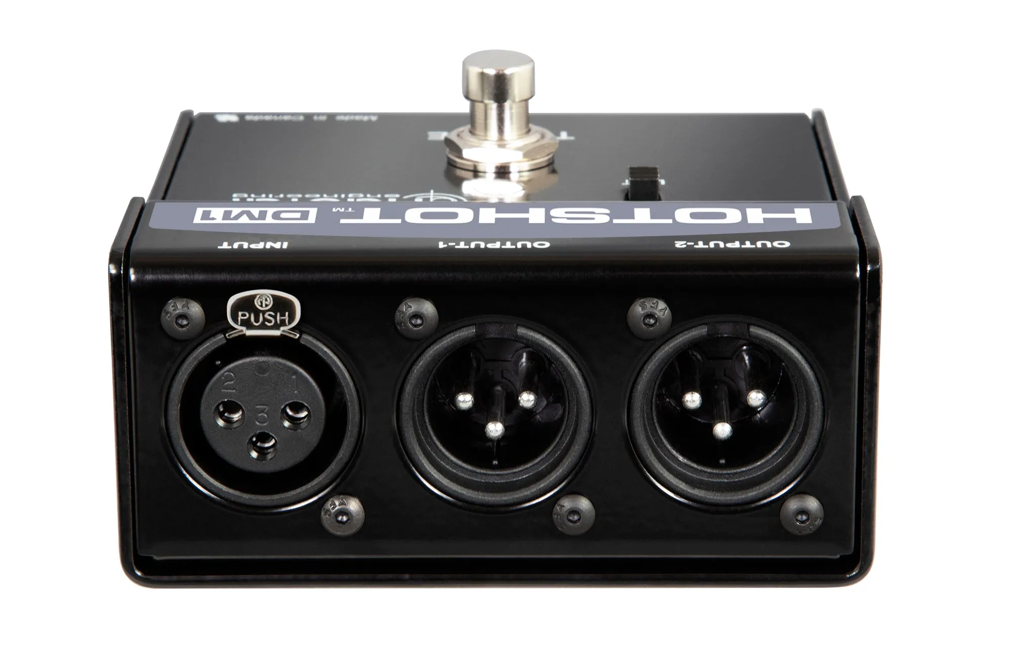 Radial HotShot DM-1 dynamic microphone switcher with a momentary toggle footswitch