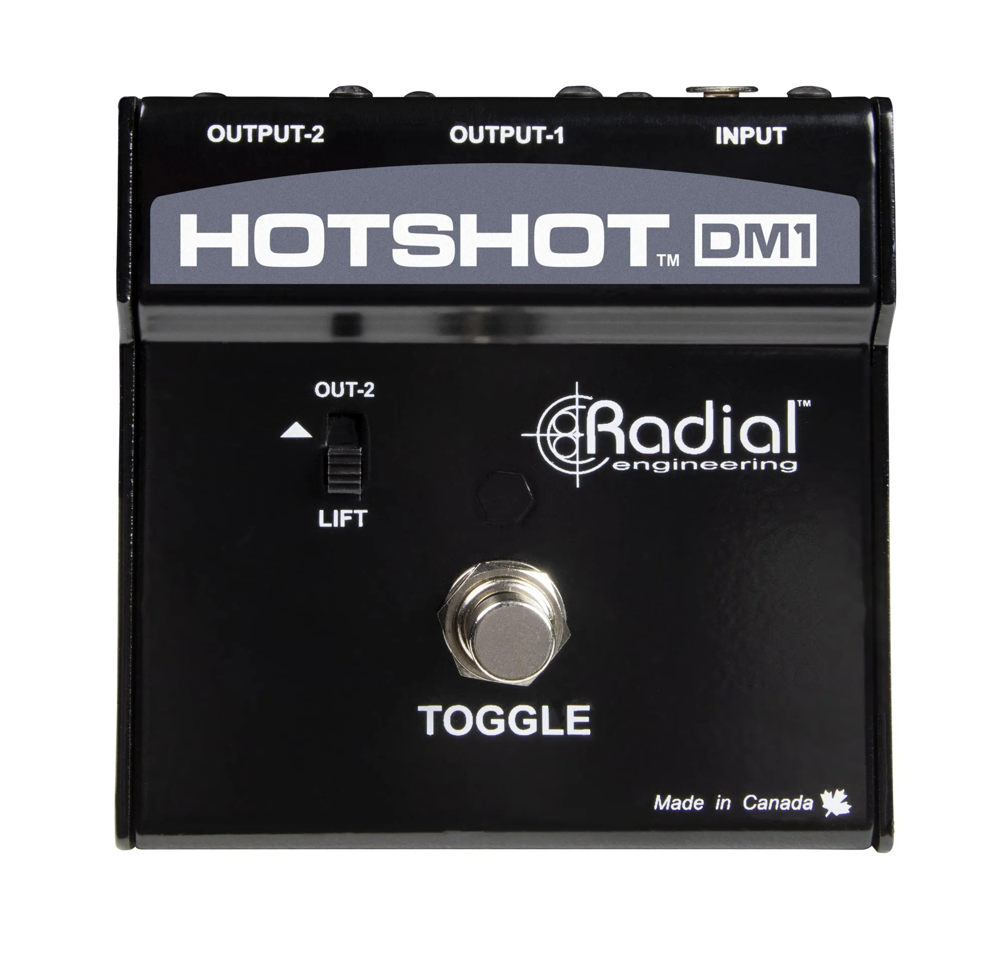 Radial HotShot DM-1 dynamic microphone switcher with a momentary toggle footswitch