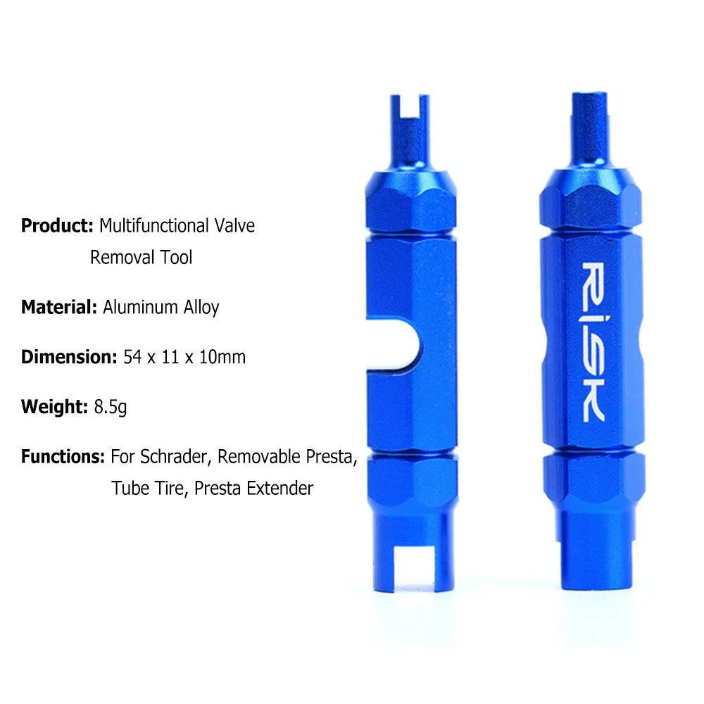 RISK Bicycle Valve Core Removal Tool for Schrader Presta Extender Bike Tube Tire Valve Tool