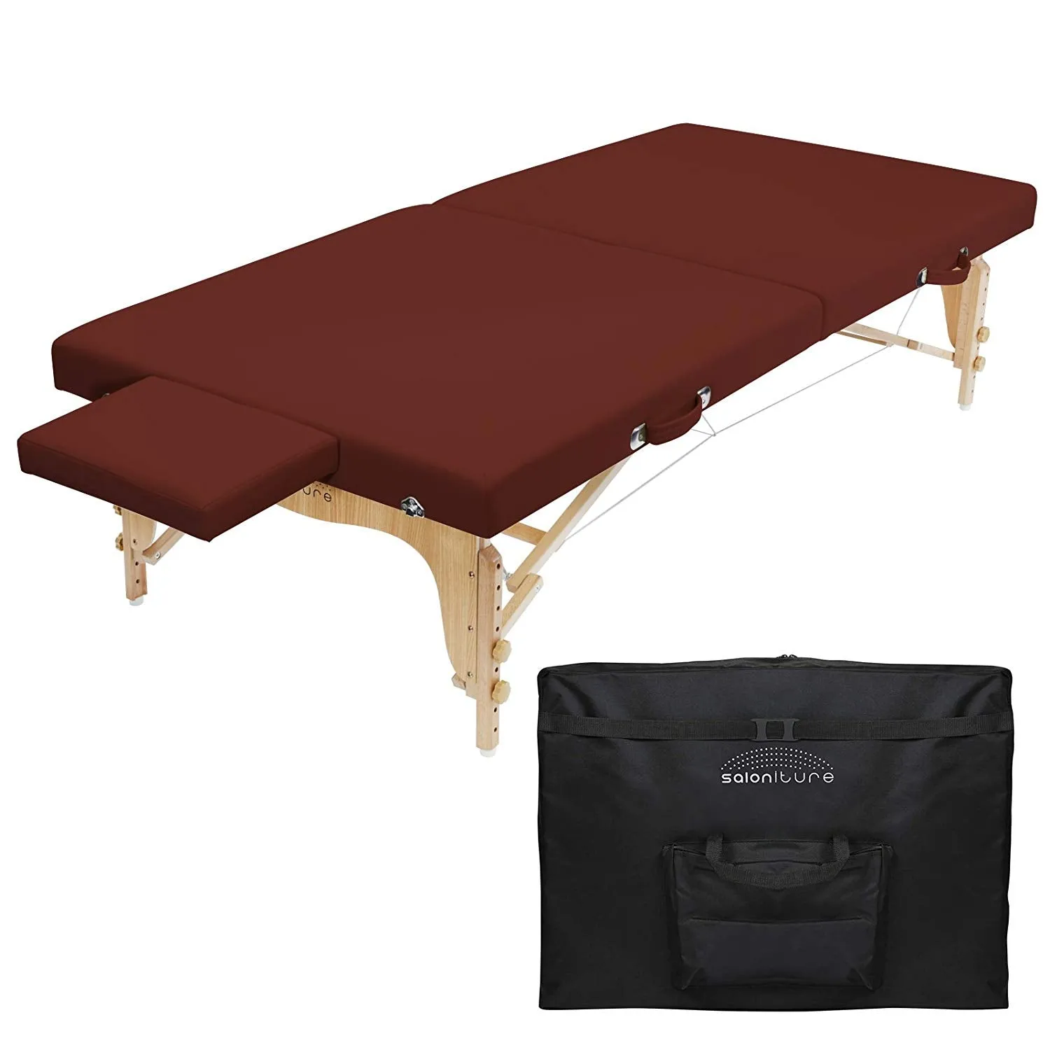 Saloniture Portable Physical Therapy Massage Table - Low to Ground Stretching Treatment Mat Platform - Black