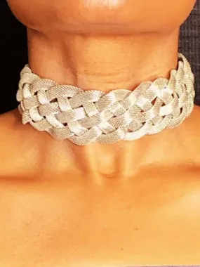 Silver Braided Choker