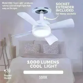 Smart Socket Light Fan With Remote Adjustable Screw Mouth Intelligent Remote Control Integrated LED Fan Light