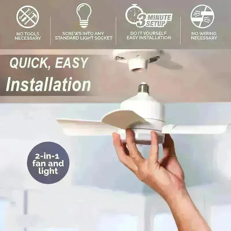 Smart Socket Light Fan With Remote Adjustable Screw Mouth Intelligent Remote Control Integrated LED Fan Light