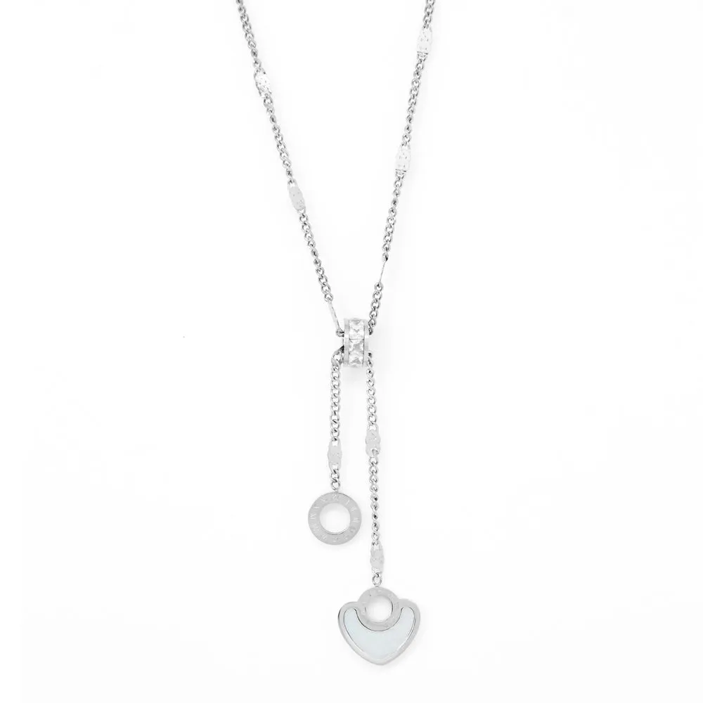 Stainless Steel Silver Pendant With Heart Charm