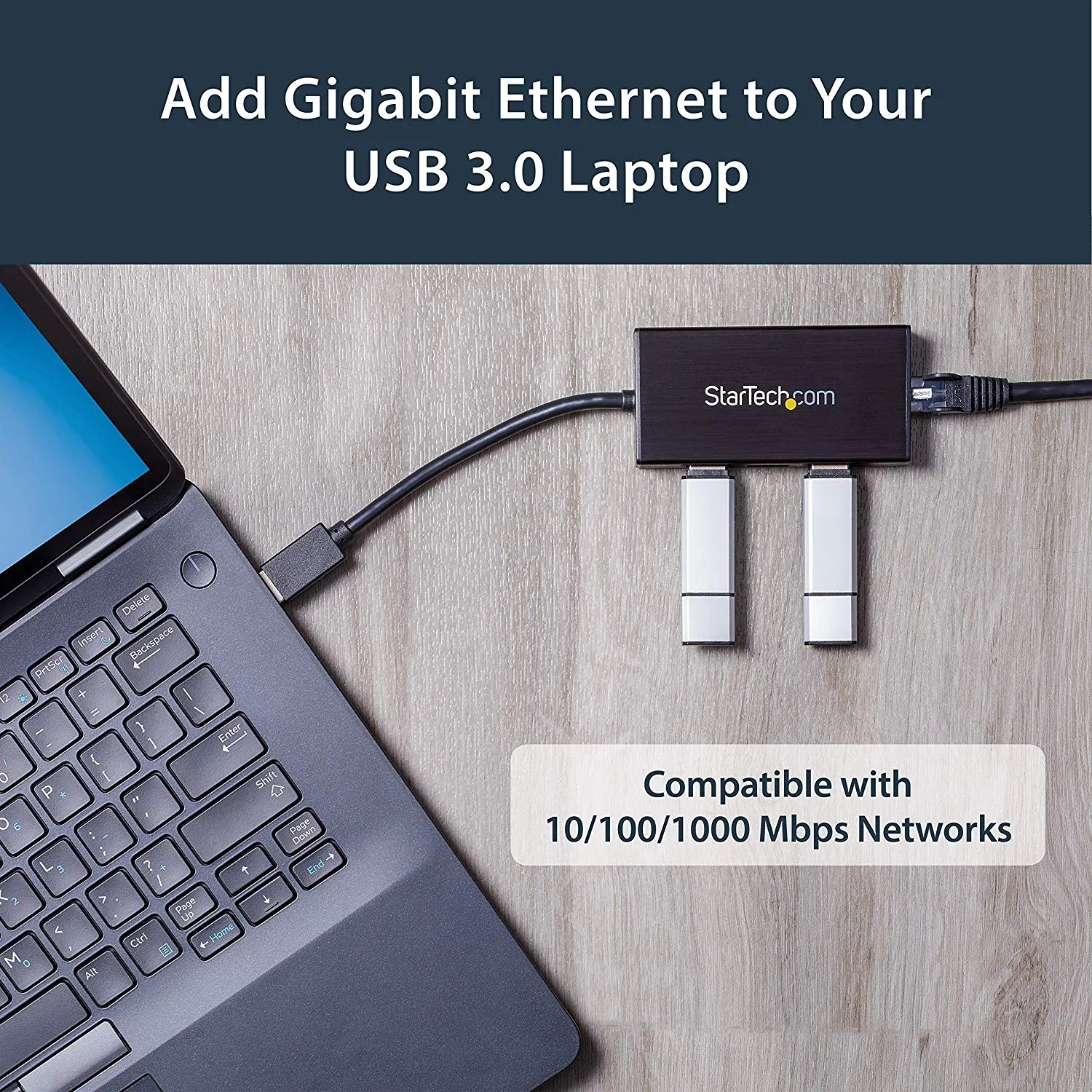StarTech USB 3.0 Hub Gigabit Ethernet Adapter 3 Port NIC USB Network Adapter USB Ethernet Dongle - USB Lan Adapter
