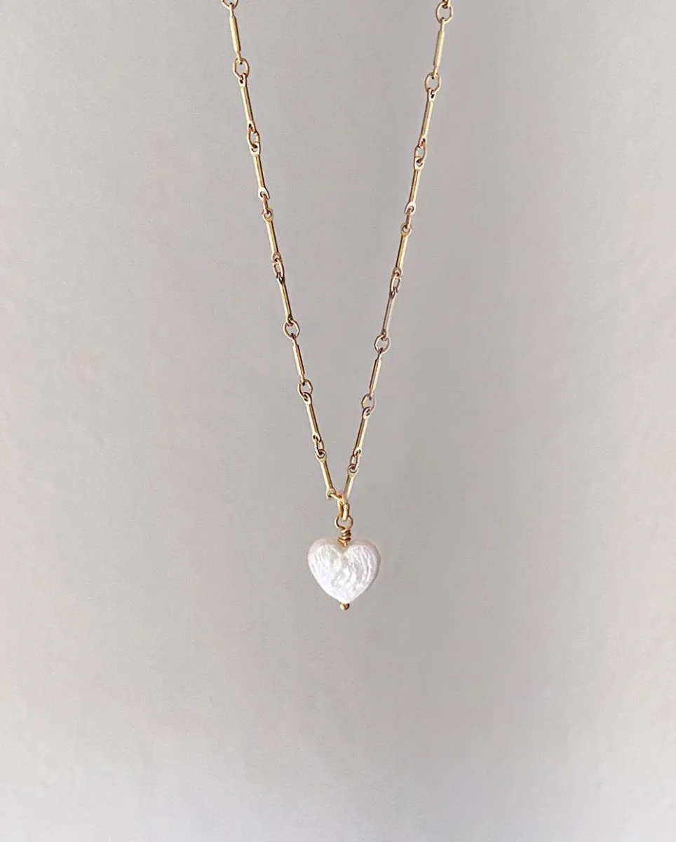 Sweet Heart Pearl Necklace