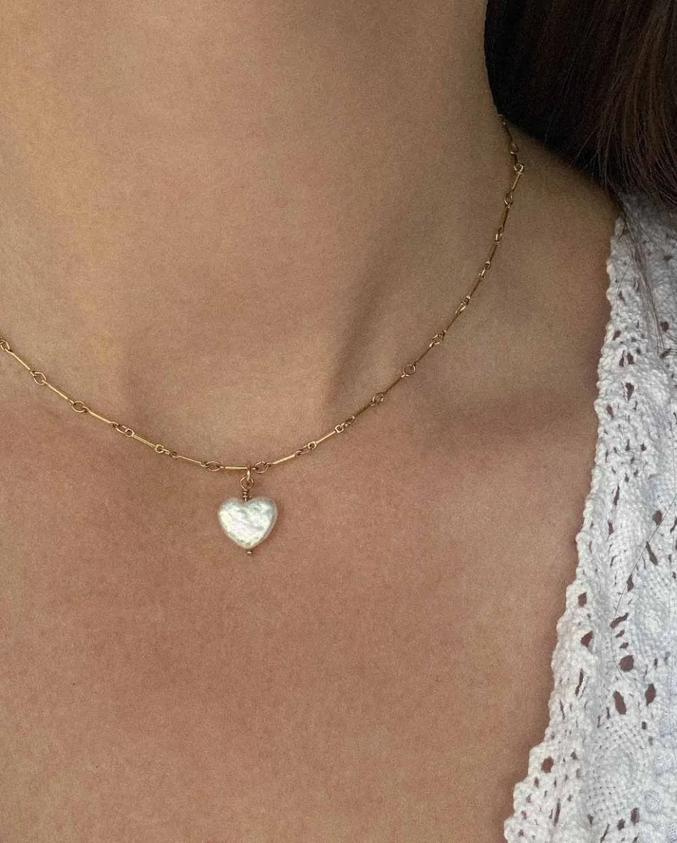 Sweet Heart Pearl Necklace