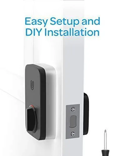 U-Bolt Pro Bluetooth Enabled Fingerprint and Keypad Smart Deadbolt   Bridge WiFi Adaptor | 6-in-1 Keyless Entry | Control Remotely Via Smartphone | Fingerprint ID | Anti-peep Code | Auto Unlock & Lock