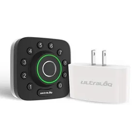 U-Bolt Pro Bluetooth Enabled Fingerprint and Keypad Smart Deadbolt   Bridge WiFi Adaptor | 6-in-1 Keyless Entry | Control Remotely Via Smartphone | Fingerprint ID | Anti-peep Code | Auto Unlock & Lock