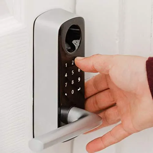 ULTRALOQ Lever The Most Advanced Smart Lock   Bridge WiFi Adaptor, Keyless Entry Bluetooth Fingerprint Digital Keypad Door Lock with Reversible Handle, Works with Alexa, Google Assistant, IFTTT