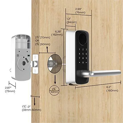 ULTRALOQ Lever The Most Advanced Smart Lock   Bridge WiFi Adaptor, Keyless Entry Bluetooth Fingerprint Digital Keypad Door Lock with Reversible Handle, Works with Alexa, Google Assistant, IFTTT