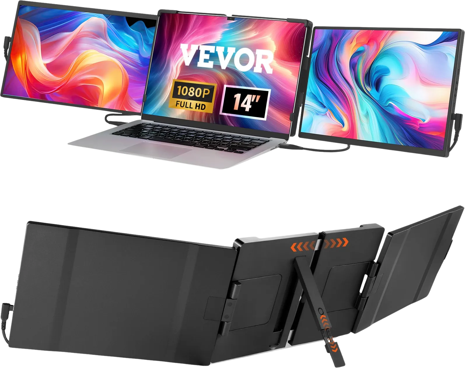 Vevor Laptop Screen Extender 14" HD 1080P Portable Dual-Screen Monitor for 13"-17" Laptop New