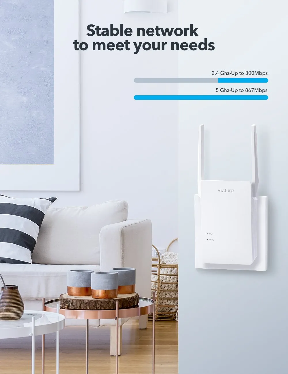 Victure WE1201 Dual Band 5Ghz /2.4Ghz Wifi Booster