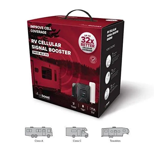 weBoost Drive 4G-X RV 470410 Cell Phone Signal Booster for Your RV or Motorhome - Verizon, AT&T, T-Mobile, Sprint - Enhance Your Cell Phone Signal up to 32x