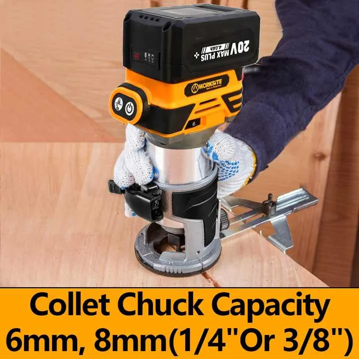 Worksite 20V Cordless Router, The CR326 is engineered for a full range of cabinetry and woodworking applications - CR326